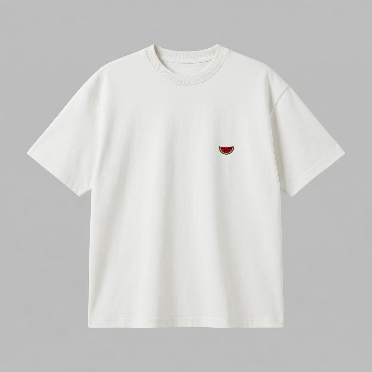 Meyve Sebze nakışlı Loose Fit T-Shirt %100 Pamuklu