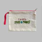 Özel Yazılı Stuff & Things Nakışlı Gabardin Clutch Kalemlik