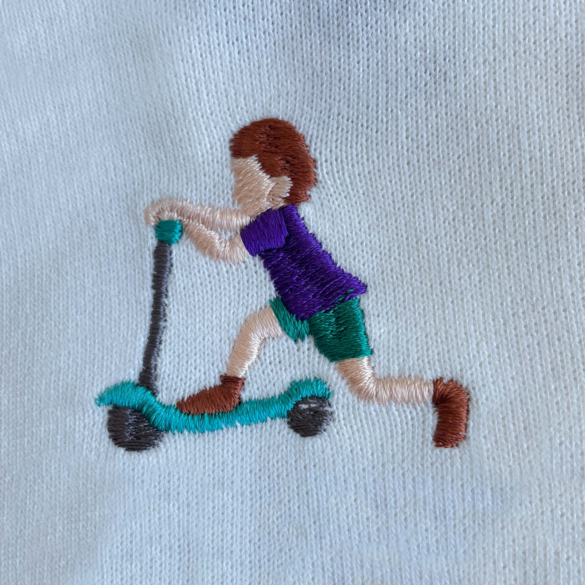 Minimal Scooter Nakışlı Çocuk Oversize T-Shirt - %100 pamuklu