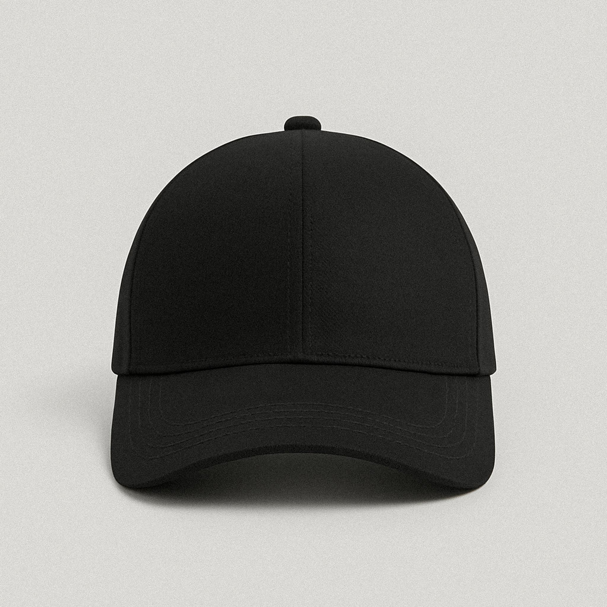 Siyah renkli, üzerine istenilen yazının veya ismin nakışla işlenebildiği unisex beyzbol şapkası.