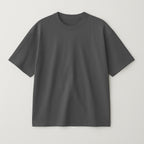 Antrasit renkli, oversize kesim, üzerine 2 satır istenilen yazının yazılabildiği ve anlık önizleme yapılabilen kişiye özel nakışlı pamuklu unisex tişört.