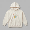 Krem renkli, Oeko-Tex sertifikalı kalın polar çocuk kapüşonlu sweatshirt (hoodie). Göğüs kısmında sevimli, çok renkli ve tüylü canavar figürü ile kiremit rengi iplikle işlenmiş "I WOKE UP LIKE THIS" nakışı yer alır. İçi şardonlu dokusu kışın sıcak tutar, rüzgarı keser ve terletmez. Fermuarsız tasarımı, kanguru cebi, fitilli manşetleri ve birinci sınıf Alman nakış işçiliği ile özenle üretilmiş, esprili tasarıma sahip premium çocuk kışlık giyim parçası.