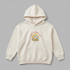 Krem renkli, Oeko-Tex sertifikalı kalın polar çocuk kapüşonlu sweatshirt (hoodie). Göğüs kısmında sevimli, çok renkli ve tüylü canavar figürü ile kiremit rengi iplikle işlenmiş "I WOKE UP LIKE THIS" nakışı yer alır. İçi şardonlu dokusu kışın sıcak tutar, rüzgarı keser ve terletmez. Fermuarsız tasarımı, kanguru cebi, fitilli manşetleri ve birinci sınıf Alman nakış işçiliği ile özenle üretilmiş, esprili tasarıma sahip premium çocuk kışlık giyim parçası.