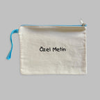 Özel Yazılı Nakışlı Gabardin Clutch Kalemlik