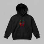 Siyah renkli kalın polar çocuk hoodie. Göğsünde renkli "JUST CHILLIN'" yazısı ve gözlüklü biber nakışı yer alır. İçi şardonlu dokusu kışın sıcak tutar, terletmez. Yüksek kalite Alman işçiliğiyle üretilmiş fermuarsız premium kışlık çocuk sweatshirt.