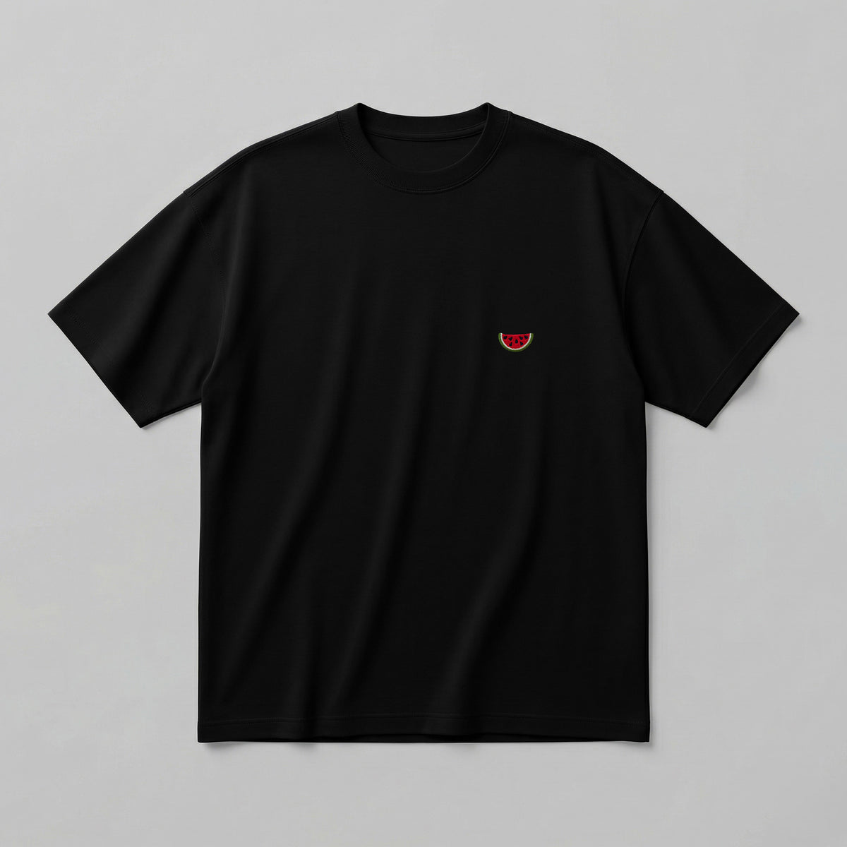 Meyve Sebze nakışlı Loose Fit T-Shirt %100 Pamuklu