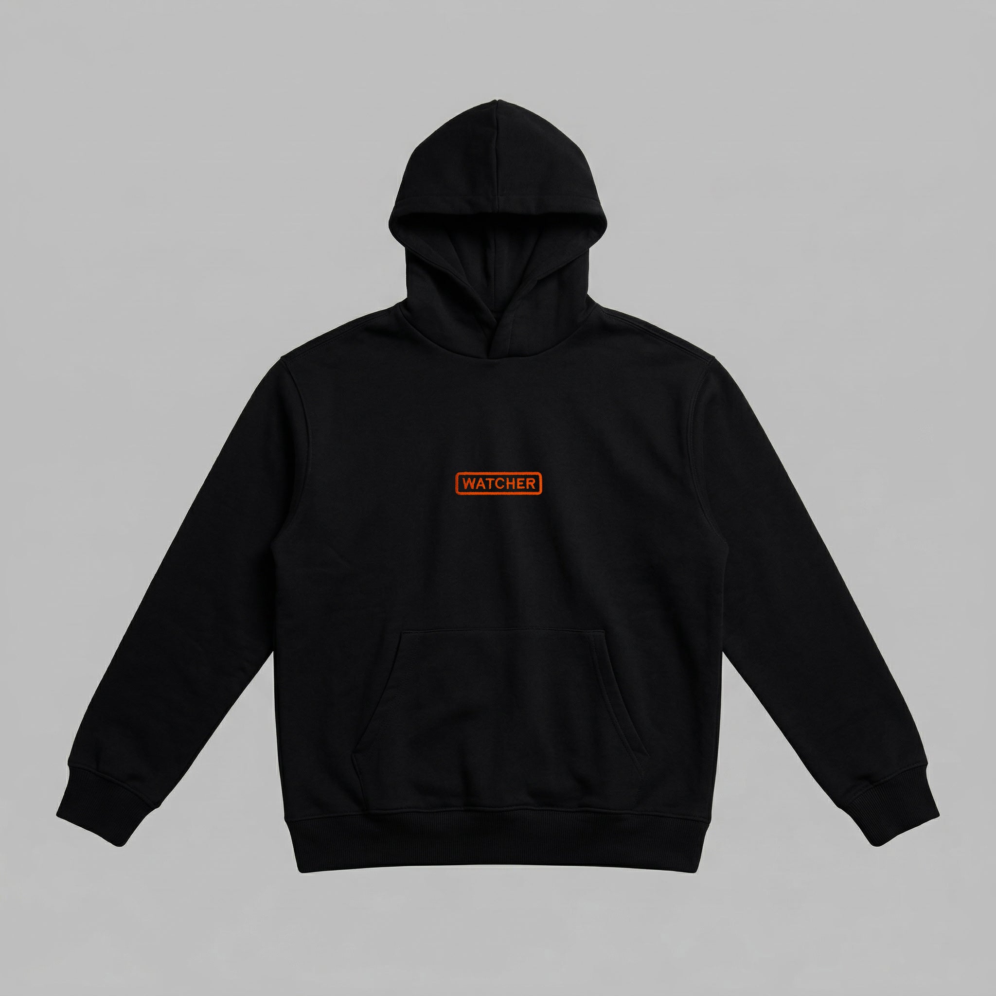Siyah renkli, Oeko-Tex sertifikalı kalın polar ebeveyn kapüşonlu sweatshirt. Çocukların "PLAYER" konseptine eşlik eden, turuncu iplikle özenle işlenmiş "WATCHER" nakış detayı yer alır. Fermuarsız rahat tasarımı, içi şardonlu sıcak tutan dokusu ve kanguru cebiyle öne çıkan, yüksek Alman nakış işçiliği standartlarında üretilmiş premium ebeveyn kışlık giyim tasarımı.